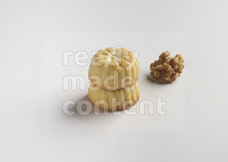 Two Pieces of Maamoul direct on white background