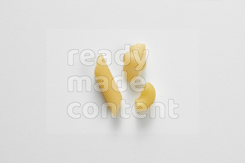 Different pasta types on white background