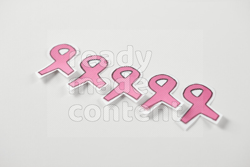 Cancer awareness signs on white background
