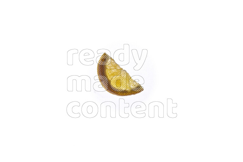 Orange slices on illuminated white background