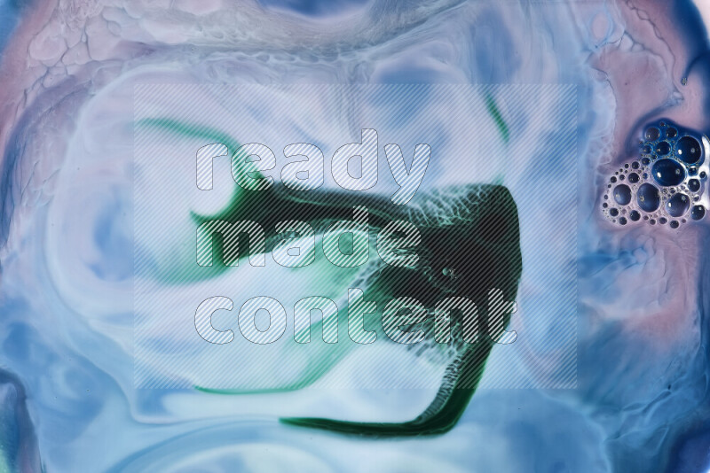 لقطة مقربة لأنماط دوامية باللون الأزرق والوردي والأخضر