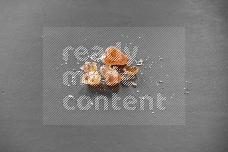 Gum arabic on a black flooring