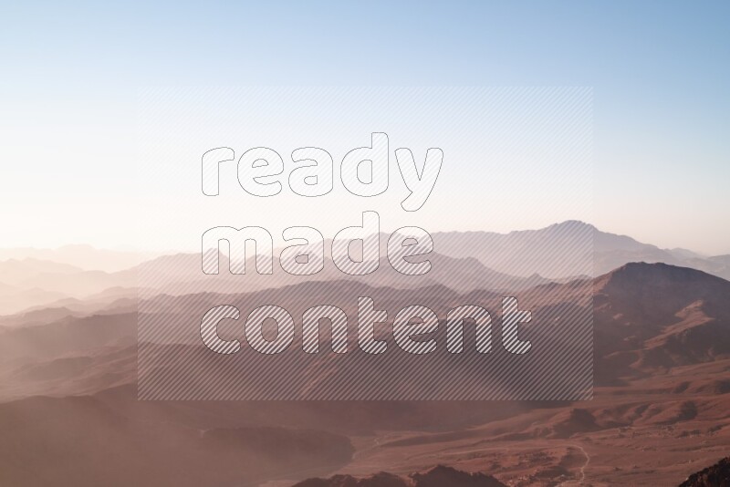 Sunrise view on mountain summit