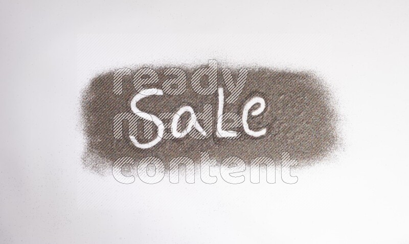 A word written with glitter on white background