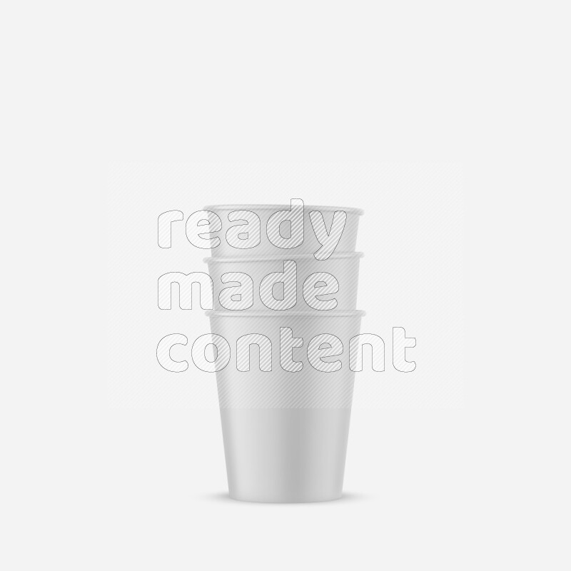 Set of glossy plastic cup mockup isolated on white background 3d rendering