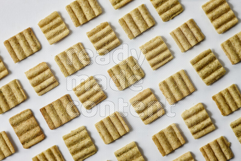Crackers snacks on white background