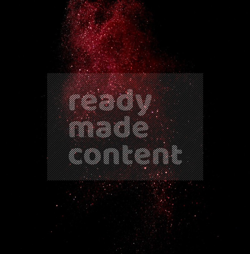 Red glitter powder isolated on black background