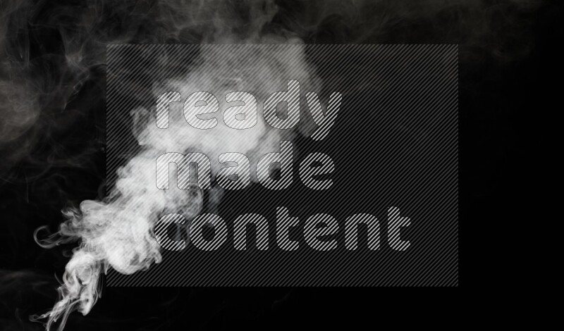 irregular white smoke on black background.