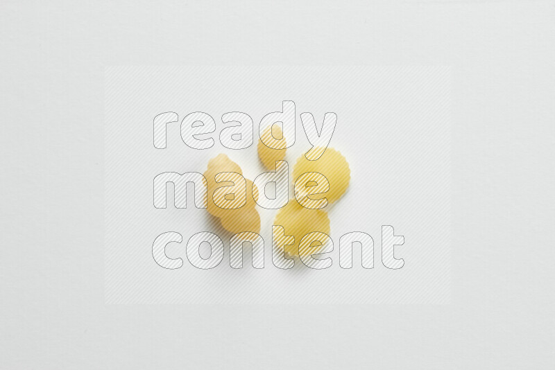 Different pasta types on white background
