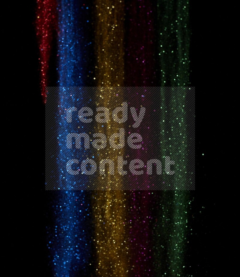 Multicolored glitter powder isolated on black background