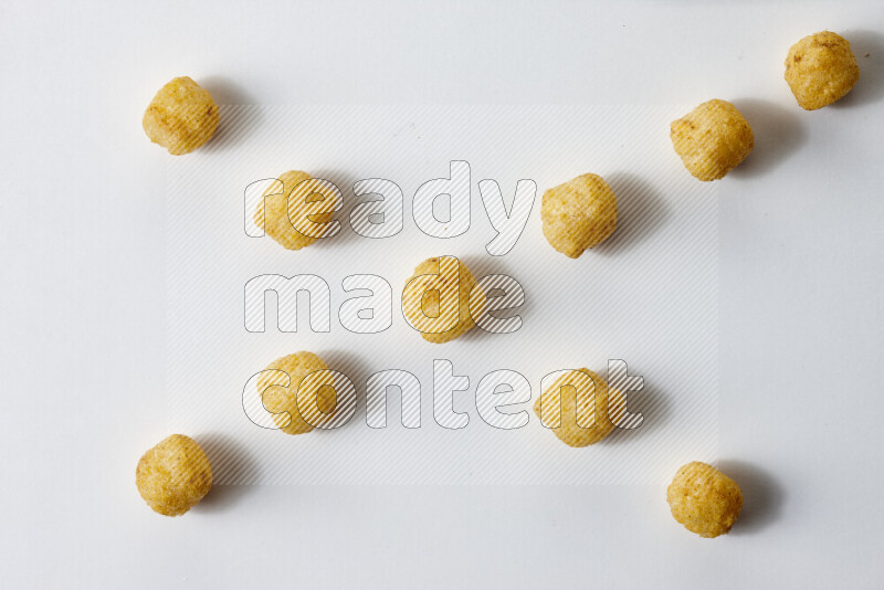 Puffs snacks on white background