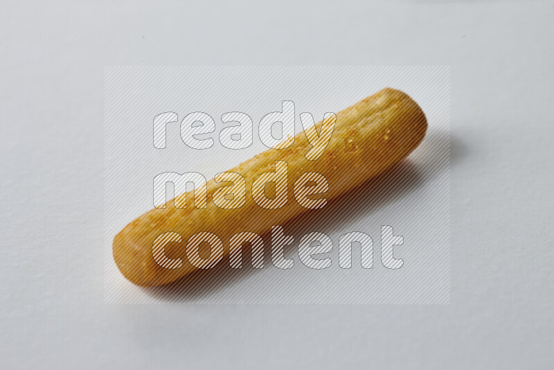 Assorted snacks on white background