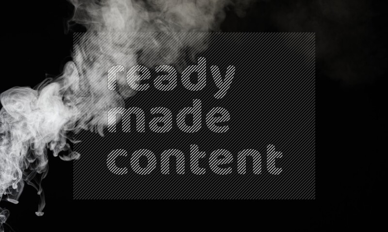 irregular white smoke on black background.