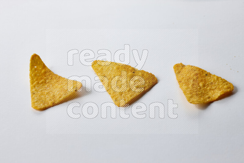 Nachos snacks on white background