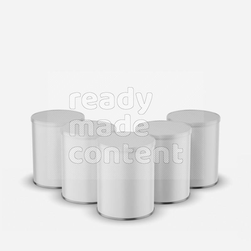 Set of paper tube mockup with glossy label and plastic cap isolated on white background 3d rendering