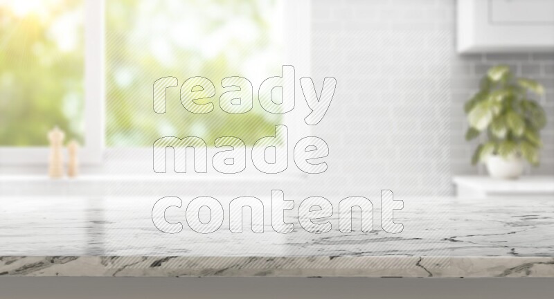 Kitchen tabletop with kitchen view