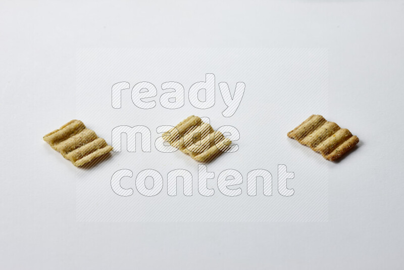 Crackers snacks on white background