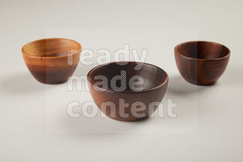Wooden bowl on white background