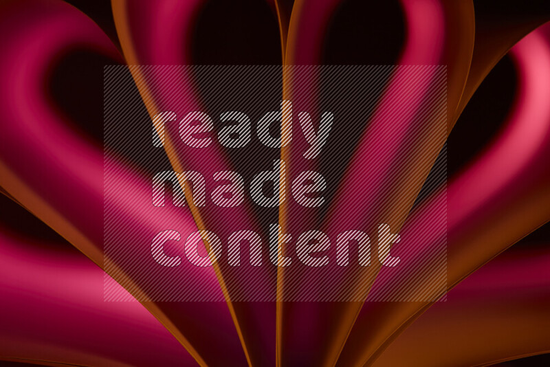 An abstract art piece displaying smooth curves in red gradients created by colored light