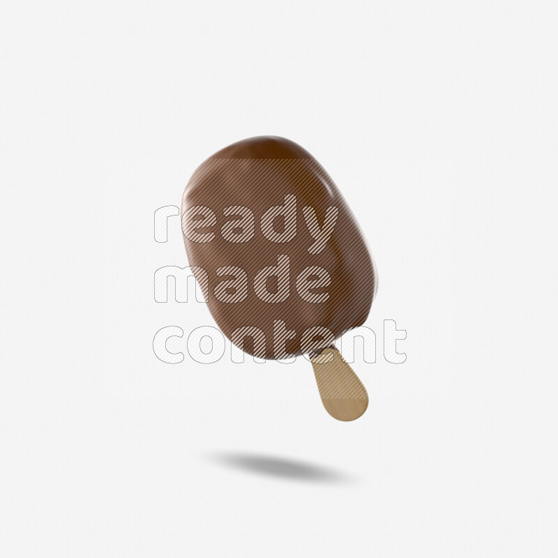 Chocolate ice cream stick mockup isolated on white background 3d rendering