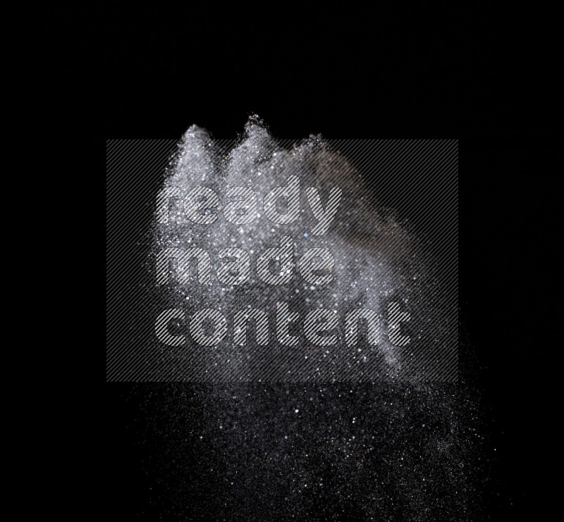Silver glitter powder isolated on black background