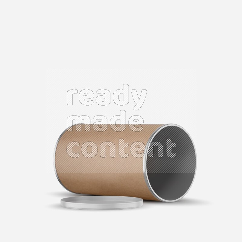 Kraft paper tube mockup with plastic cap isolated on white background 3d rendering