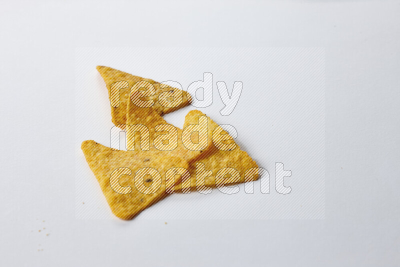 Nachos snacks on white background