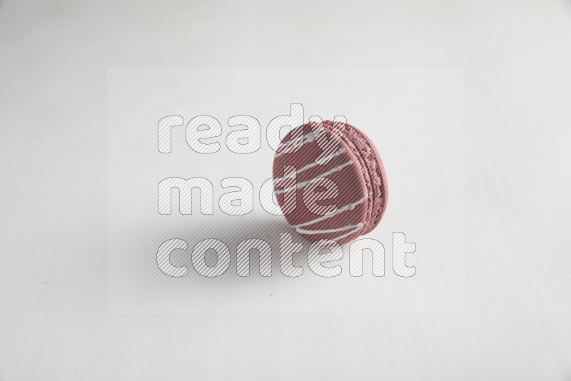 45º Shot of Red Poppy Flower macaron on white background