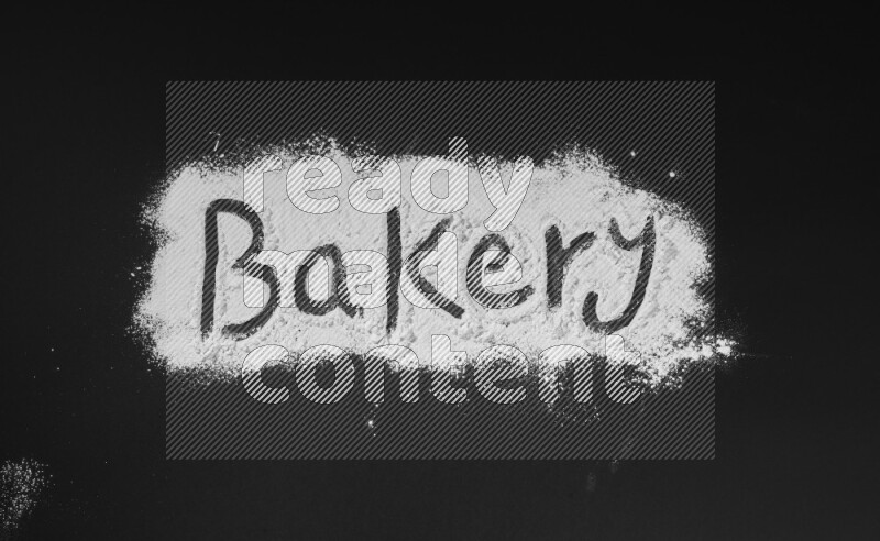 A word written with powder on black background