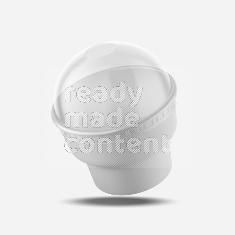 Empty white rough ice cream paper cup mockup isolated on white background 3d rendering