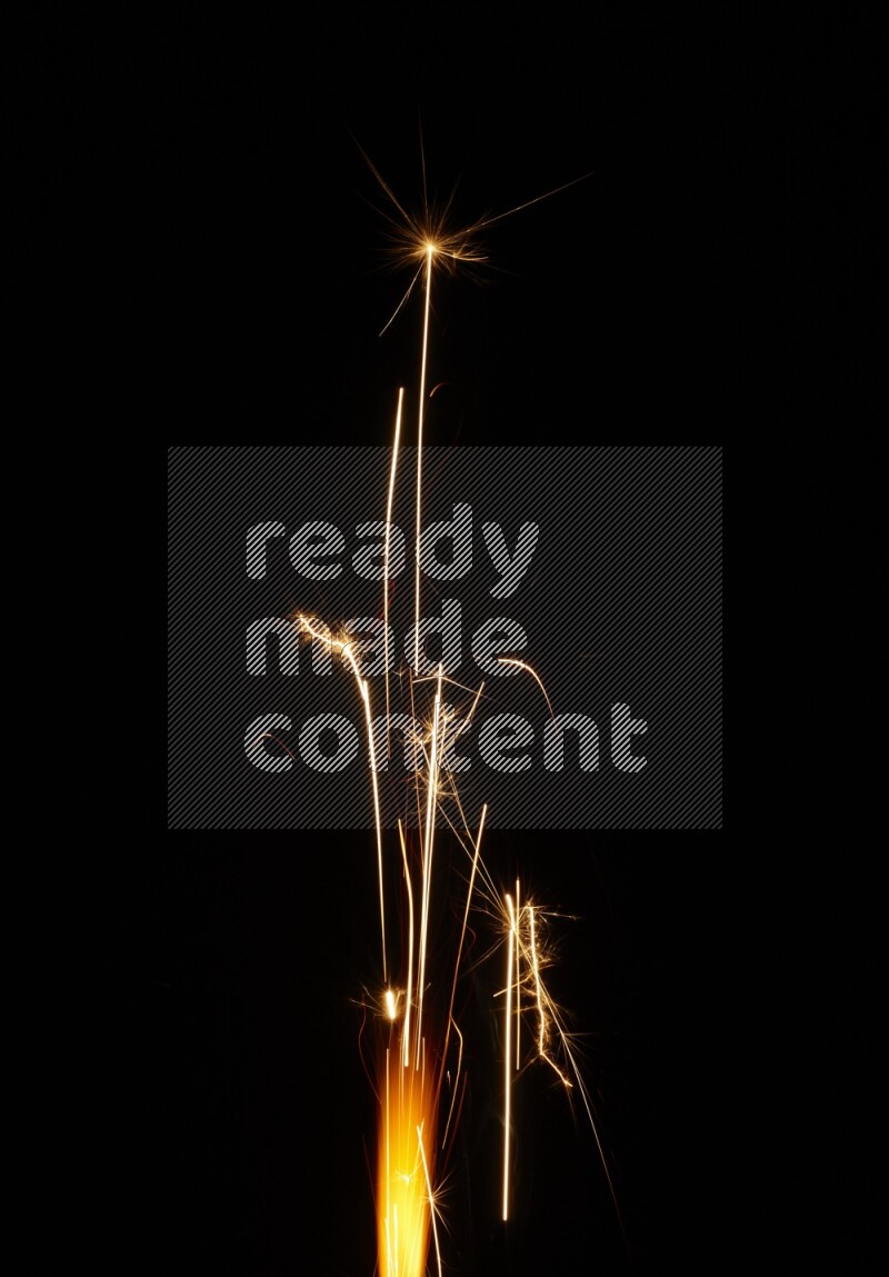 Sparkler candle isolated on black background