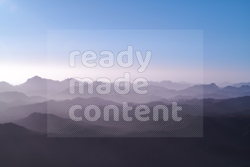 Sunrise view on mountain summit