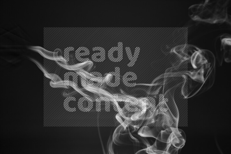Motion of wavy smoke isolated on dark background