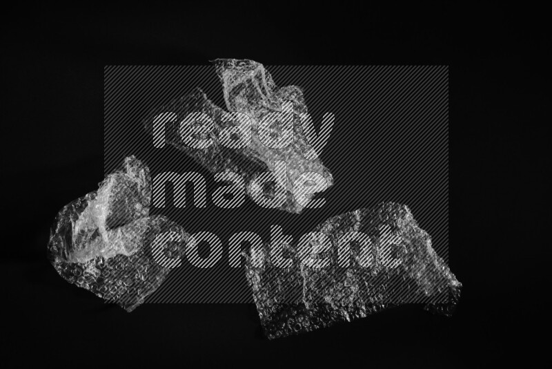 Bubble wrap texture on black background
