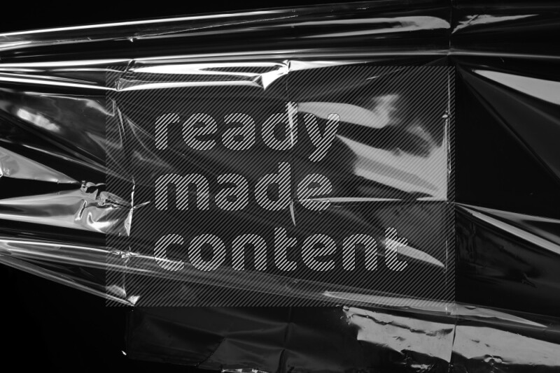 Plastic wrap texture on black background