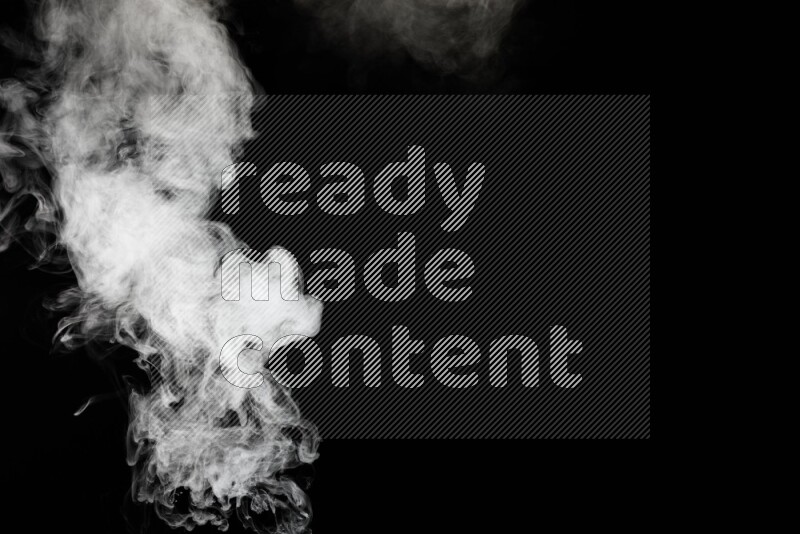 irregular white smoke on black background.