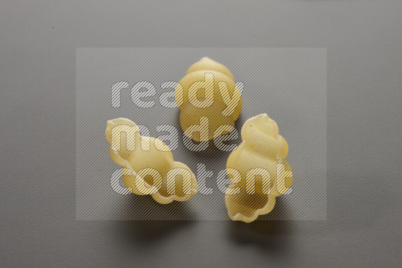 Snails pasta on grey background