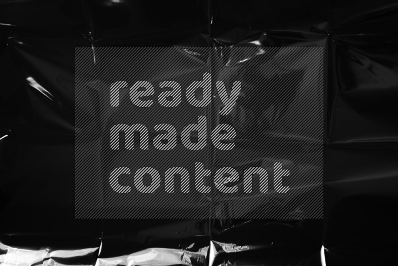 Plastic wrap texture on black background