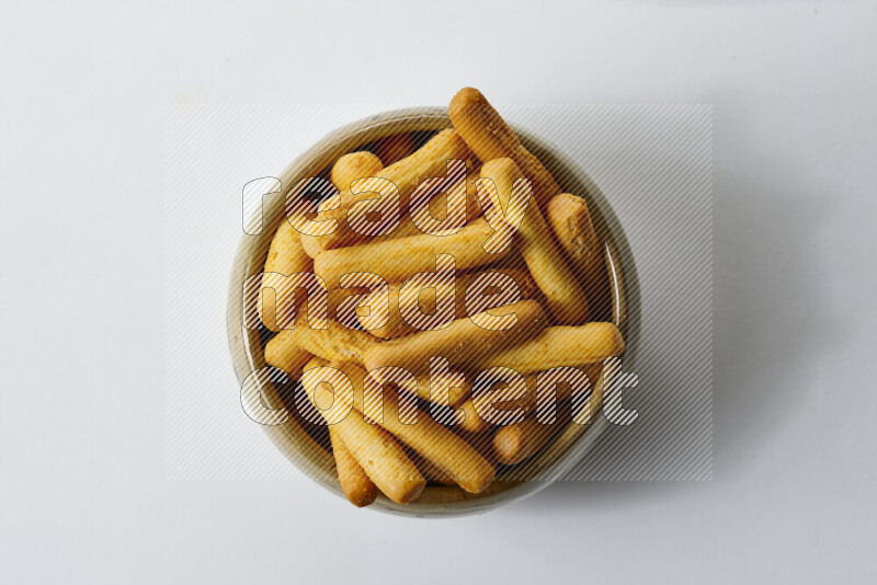 Assorted snacks on white background