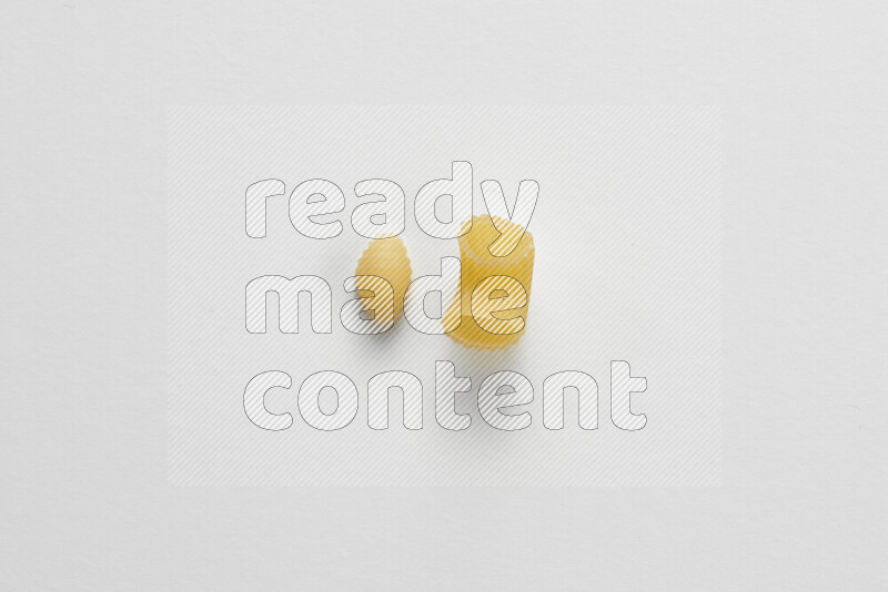 Different pasta types on white background