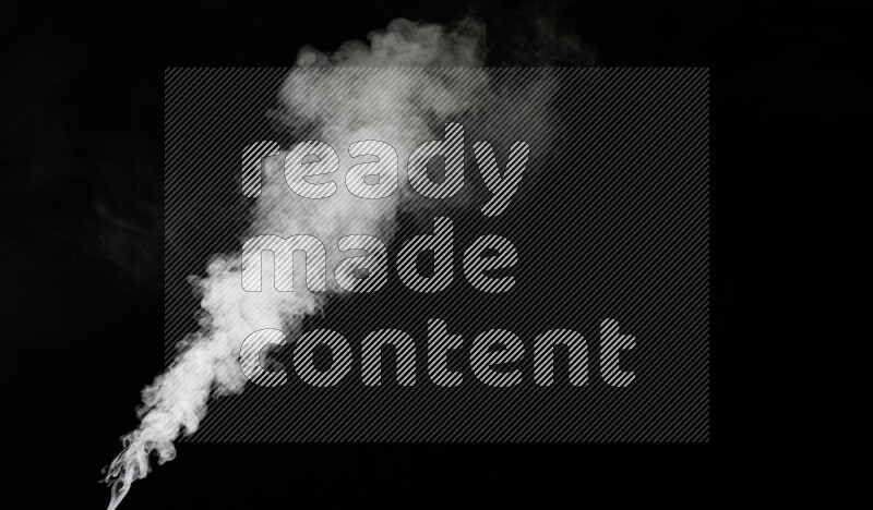 irregular white smoke on black background.