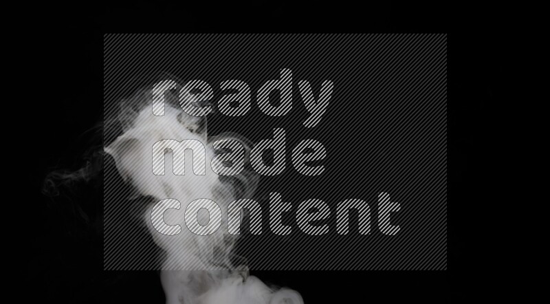 irregular white smoke on black background.