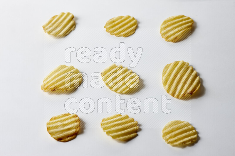 Chips snacks on white background