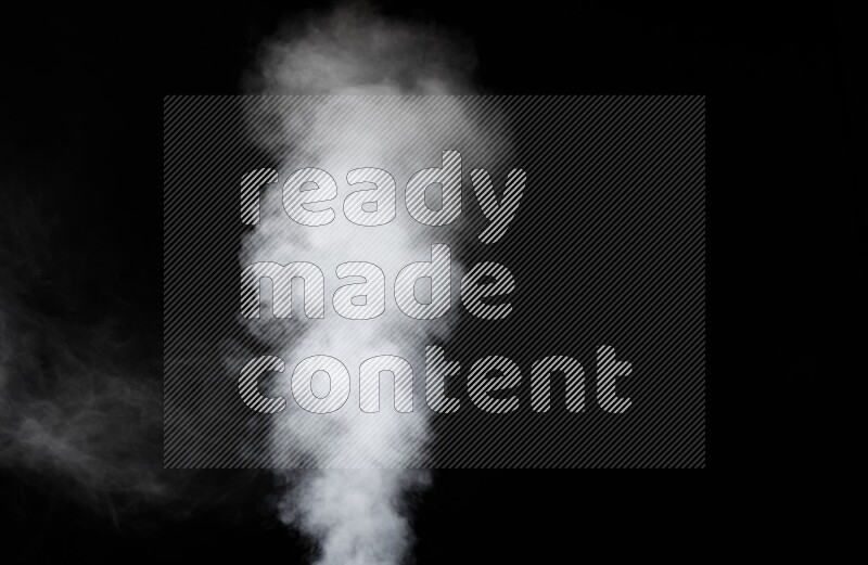 irregular white smoke on black background.