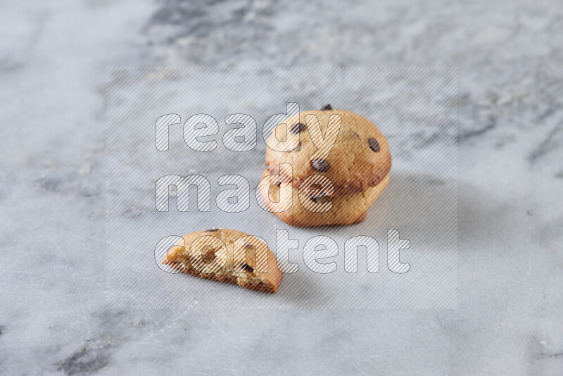 Cookies on grey marble background