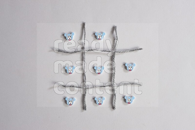 Multicolored buttons placed on grey background