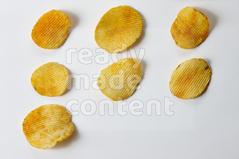 Chips snacks on white background