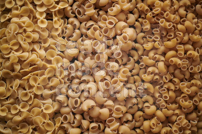 3 types of pasta filling the frame