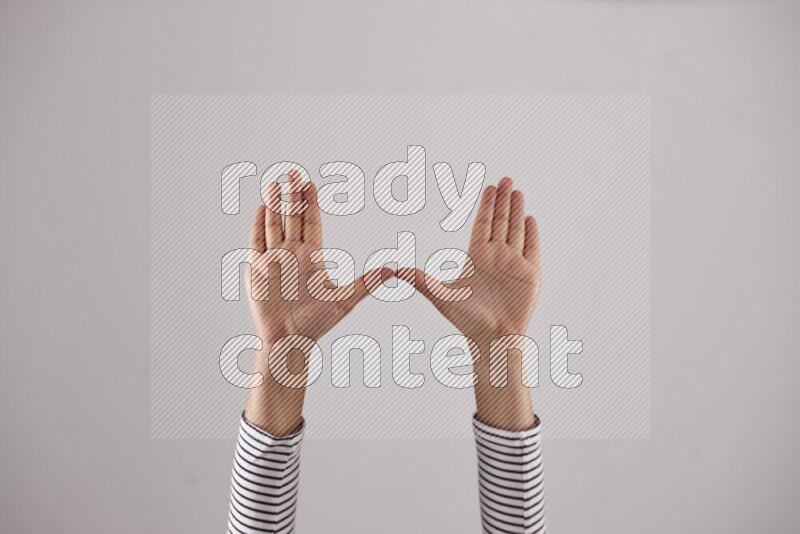 Woman hands gesturing sign language