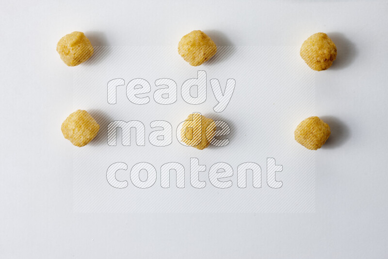 Puffs snacks on white background